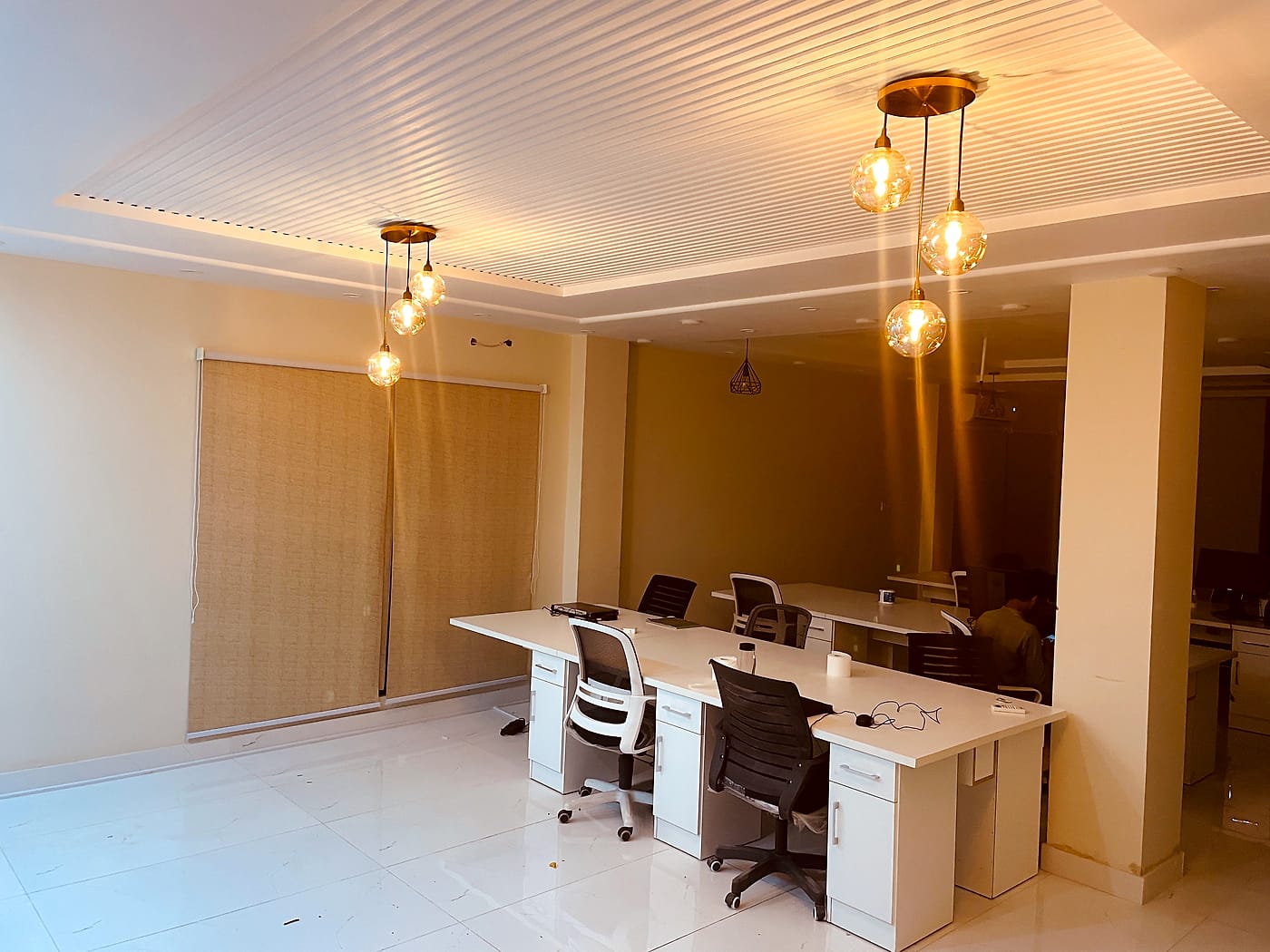 The same floor after dark at CodeUp Spaces, Wapda Town